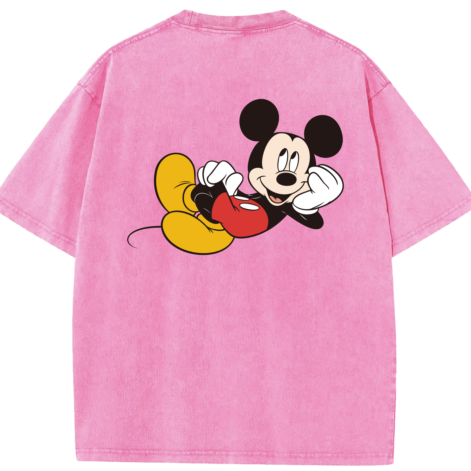 （画像用） ミッキーマウス Mickey Mouse 綿100% ヴィンテージ風 半袖Tシャツ（背面プリント）